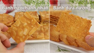 Làm bánh ngói hạnh nhân và bánh dừa nướng từ 1 công thức cơ bản, có thể biến tấu thành các vị khác