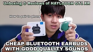 Unboxing & Reviews of Haylough GT1 XR Bluetooth earbuds | how to pair gt1 xr to phone