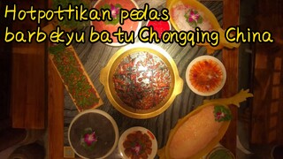 Hotpot+ikan pedas+barbekyu batu Chongqing China