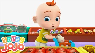 Baby Goes Shopping | Veggies and Fruit in the Market | Super JoJo Nursery Rhymes & Kids Songs