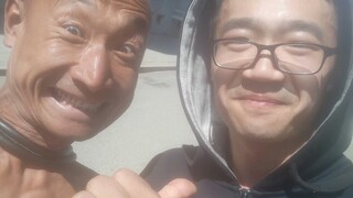 晨跑偶遇冬泳怪鸽