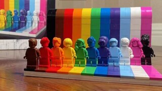 Stop-motion animation building Lego Rainbow Man, is it really so silky?