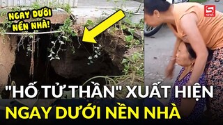 'Hố tử thần' xuất hiện dưới nền nhà sau tiếng nổ, người dân vội giúp gia chủ di dời đồ đạc