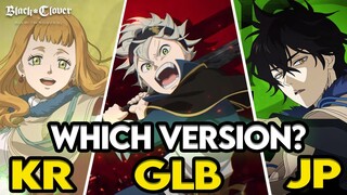 WHICH VERSION OF BLACK CLOVER MOBILE SHOULD YOU PLAY? KR, JP OR GLB? GLB PRE-REGISTRATION SOON???