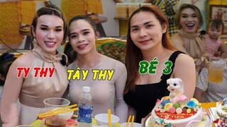 Tây Thy và Bé Ba Bánh Rán đến dự sinh nhật Con gái Ty Thy Vlog Gỏi đu đủ