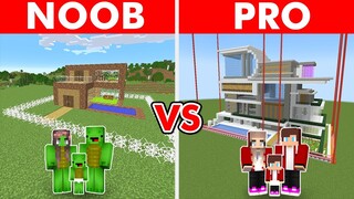 Minecraft NOOB vs PRO: SAFEST SECURITY HOUSE BUILD CHALLENGE TO PROTECT FAMILY