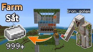 Hướng Dẫn Cách Làm Máy Farm Sắt Trong Minecraft PE 1.18 / 1.19 | Iron Farm MCBE