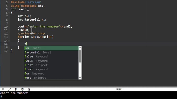 Fictorial Program  in  C++
