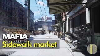 1930s stroll in Little Italy sidewalk market | Mafia: Definitive Edition