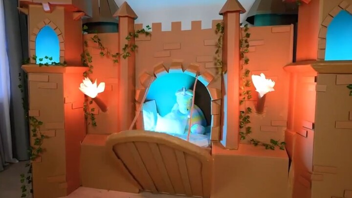 Use leftover cardboard boxes at home to make a children's bed for your kid.