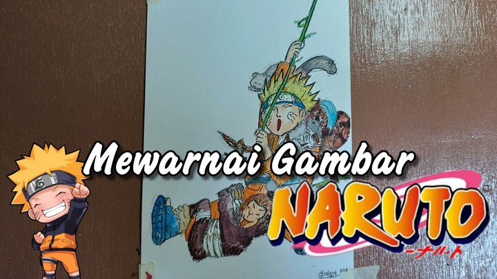 Mewarnai Gambar Naruto Pakai Cat Air