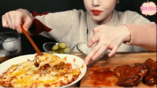 Đùi gà rán Jamaica BBQ và Doria kim chi thịt xông khói phần 3 #mukbang