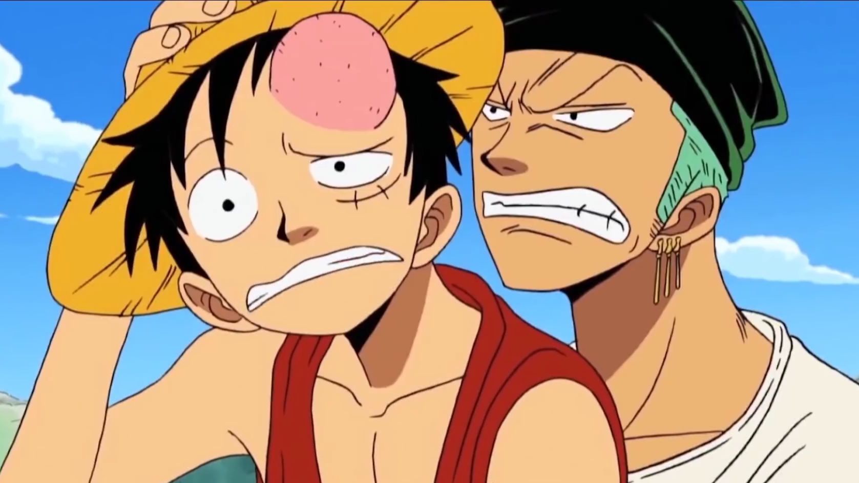 embarrassed luffy