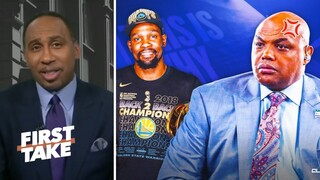 FIRST TAKE | Stephen A. "SHOCKED" Charles Barkley calls Durant ‘bus rider’ on Warriors’ title teams