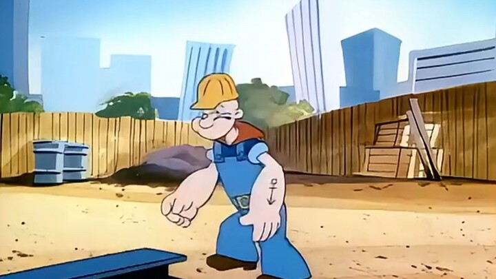 To build the tallest building, Bluto and Popeye engage in an open rivalry # funny animation