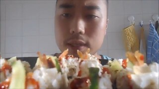 Asmr  Eating Sounds - Filo Shrimp Sushi Rolls