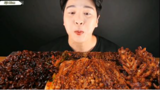 Mì nấm bạch tuột sữa sốt cay phần 3 #mukbang