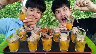 อึ่งช็อต!!! อึ่งไชโย มิติใหม่กับการกินอึ่ง กินทั้งตัวยกซดทั้งแก้ว สุดจัด.