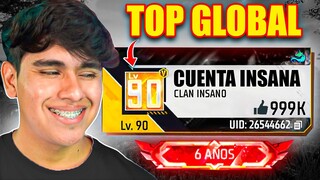 COMPRÉ UNA CUENTA NIVEL 90 TOP GLOBAL!!😱 FREE FIRE