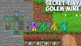 These TINY GOLEMS MINE THE RAREST ORE IN SMALL MINE in Minecraft ! SECRET TINY GOLEM MINE !