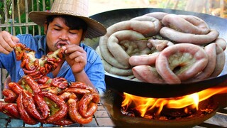 Cooking Country Food Stomach,Intestine Pig bbq Recipe - Grilled Stomach Pig bbq for delicious Lunch