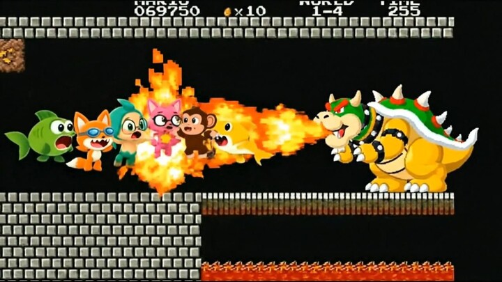 baby shark kills bowser - super mario #animation #baby shark