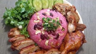 vịt quay xá xíu!sôi hạt điều.