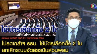 ข่าว3มิติ 21 พฤศจิกายน 64 l โปรดเกล้าฯ รธน. ใช้บัตรเลือกตั้ง 2 ใบ ยกเลิกระบบจัดสรรปันส่วนผสม