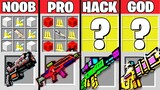 Minecraft Battle: SECRET GUN CRAFTING CHALLENGE - NOOB vs PRO vs HACKER vs GOD / Minecraft Animation