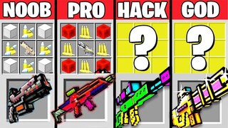 Minecraft Battle: SECRET GUN CRAFTING CHALLENGE - NOOB vs PRO vs HACKER vs GOD / Minecraft Animation