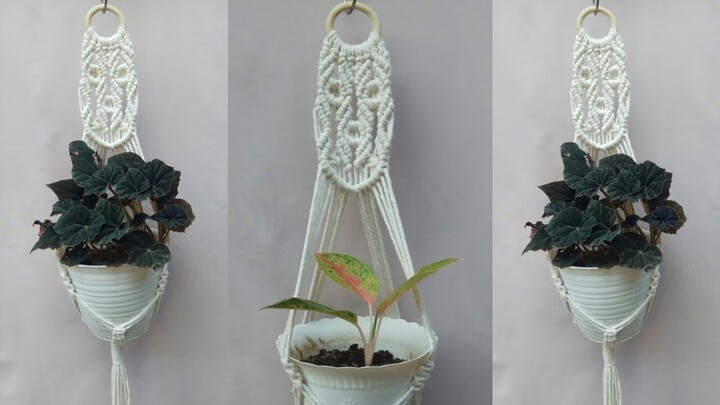DIY Macrame Plant Hanger Tutorial | Step by Step | Tutorial Gantungan Pot Macrame