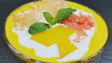 [อาหาร][DIY]ทำสาคูไส้มะม่วงแช่เย็นกับส้มโอ
