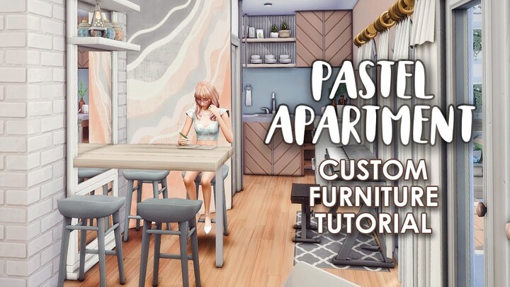 Pastel Apartment: Custom Dining & Kitchen | SIMS 4 TUTORIAL using T.O.O.L. | NO CC