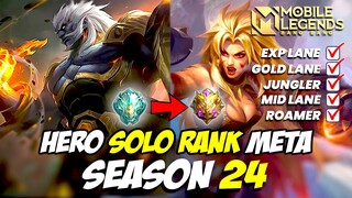 HERO SOLO RANK META SEASON 24 MOBILE LEGENDS INDONESIA 2022 | RANK EPIC SAMPAI MYTHIC