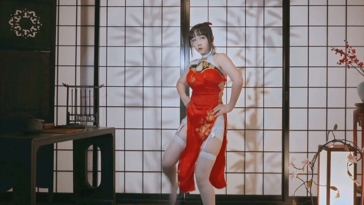 [Nòng nọc] [Đỏ] Sườn xám lụa trắng Mèo Cheshire, một chút đỏ cắn mèo