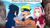 Minato stops Naruto and Sasuke from fighting