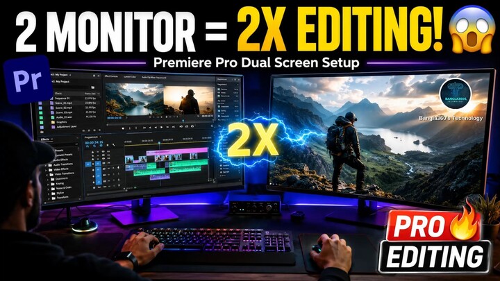 How to Use 2 Monitors in Premiere Pro 2026!  Complete Dual Monitor Setup for Video