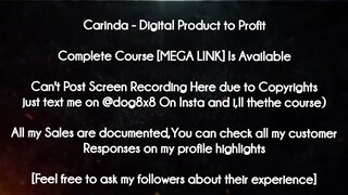 Carinda  course - Digital Product to Profit download