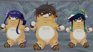 【原神整活】我的三神×锅巴√怎么这么可爱！