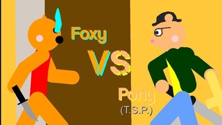 Foxy Vs T.S.P (Pony) Part 3 - Ex-member Vs Ex-member - Stick Nodes Roblox Piggy