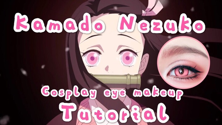 【Hikari】Kamado Nezuko Cosplay Eye Makeup Tutorial Kimetsu no Yaiba Demon Slayer-Eng sub