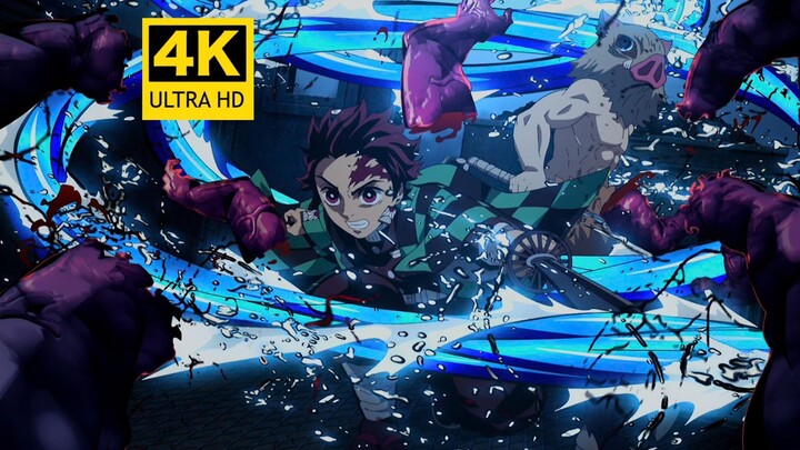[4K Ultra HD] Tanjiro & Inohashira vs. Nightmare, Infinity Train Crisis, Kagura Dance of the Nightma