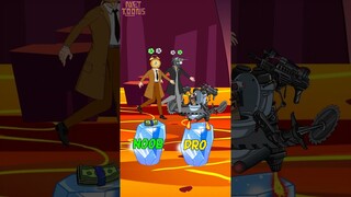 WHICH ARE YOU?! 😂 Greedy Clockman betrays Driller Man: NOOB vs PRO vs HACKER vs GOD #shorts #game