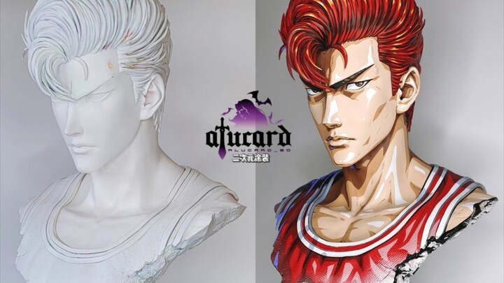 The first 1:1 2D painted bust of Sakuragi Hanamichi on the Internet
