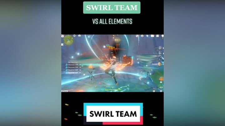 SWIRL TEAM VS ALL ELEMENTS genshinimpact xyzbaca fyp element genshin venti jean surcose aether lumi