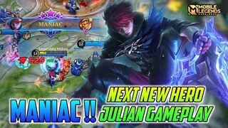 Julian Mobile Legends , Next New Hero Julian Maniac Gameplay - Mobile Legends Bang Bang