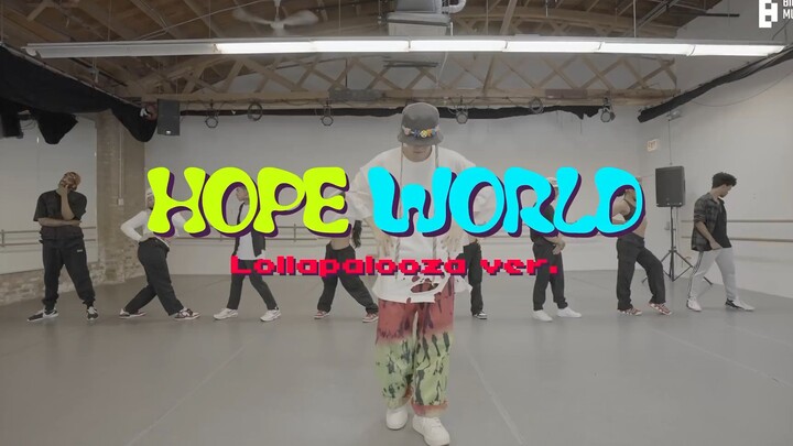 【คำบรรยายภาษาจีน WNS】220804 [การออกแบบท่าเต้น] ห้องฝึกซ้อมของ j-hope 'Hope World' (Lolla 2022 ver.)