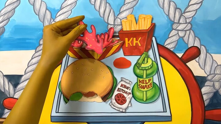 【paperdiy】If I became SpongeBob, I would make burgers at the Krusty Krab! | Comfortable and relaxing