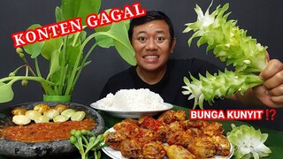 MUKBANG GAGAL ⁉️ MAKAN KEPALA AYAM PEDAS LALAPAN JENGKOL MUDA MENTAH BUNGA KUNYIT SAMBEL TERASI