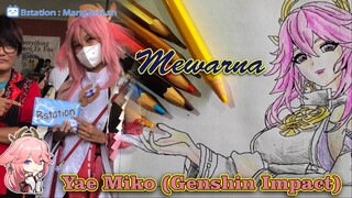 Mewarnai Yae Miko (Genshin Impact)